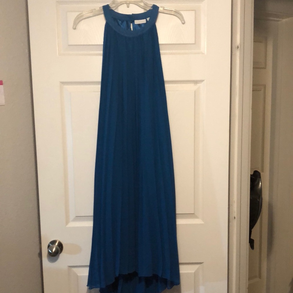 New York & Co Blue Pleated Dress Size XS
